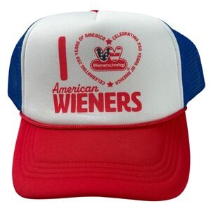 Wienerschnitzel I Love American Wieners Trucker Hat Red White Blue Snapback Cap